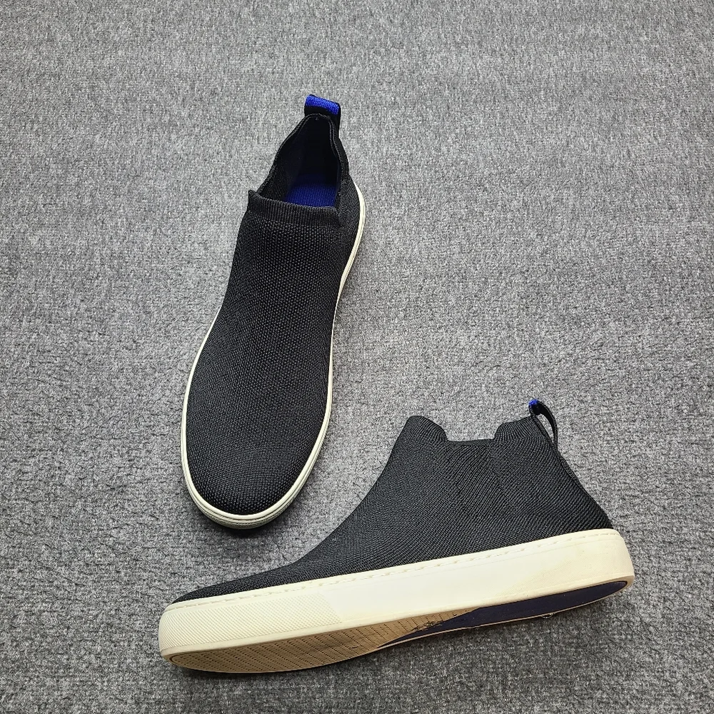 Rothy’s Slip On Sneakers Womens 8.5 Black Knit Blue Insole Casual Shoes
